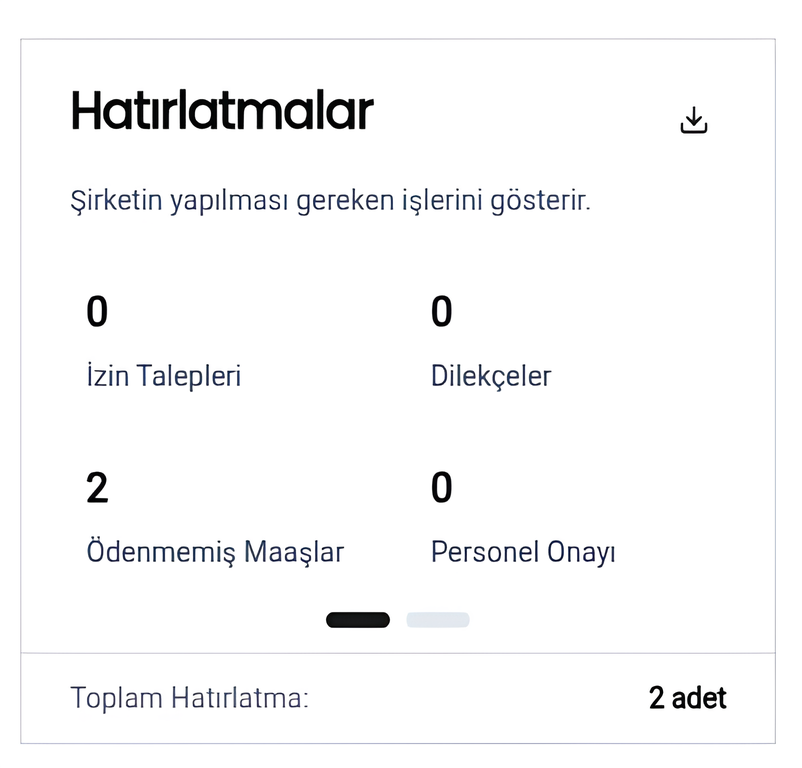 Hatırlatmalar ekran görüntüsü